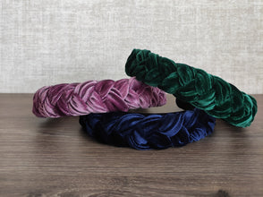 Thin velvet braided headband  Chunky headband for women Plaited headband Braid hairband