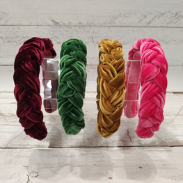 Braided headband Velvet headband Pink womens headband Thin headband Skinny headband Gift for best friend female Velvet headband women