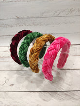 Braided headband Velvet headband Pink womens headband Thin headband Skinny headband Gift for best friend female Velvet headband women