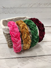 Braided headband Velvet headband Pink womens headband Thin headband Skinny headband Gift for best friend female Velvet headband women