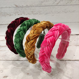 Braided headband Velvet headband Pink womens headband Thin headband Skinny headband Gift for best friend female Velvet headband women
