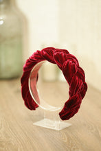 Burgundy velvet braided headband Wine hairband Silk aliceband Padded headband Silk hair accessories for her Trendy hairband