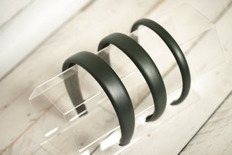 Green headpiece Leather headband Padded headband Women headband Thin leather headband 3 cm/2.5 cm/2 cm wide Classic headband