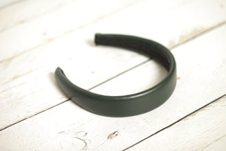 Green headpiece Leather headband Padded headband Women headband Thin leather headband 3 cm/2.5 cm/2 cm wide Classic headband