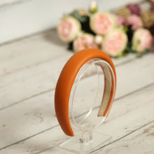 Burnt orange leather padded headband Rust leather padded headband Classic women rust headband 3 cm/2.5 cm/2 cm wide Alice headband