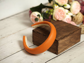 Burnt orange leather padded headband Rust leather padded headband Classic women rust headband 3 cm/2.5 cm/2 cm wide Alice headband