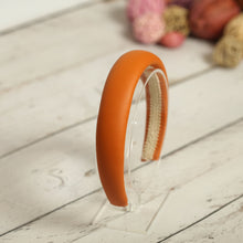 Burnt orange leather padded headband Rust leather padded headband Classic women rust headband 3 cm/2.5 cm/2 cm wide Alice headband