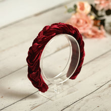 Braided headband Velvet headband Padded headband Burgundy bridesmaid gifts