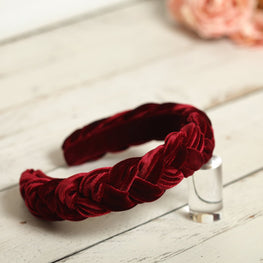 Braided headband Velvet headband Padded headband Burgundy bridesmaid gifts