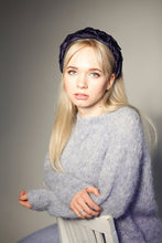 Braided headband Satin headband Navy blue headband Silk headband Satin headbands Navy blue wedding headband silk headband