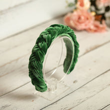 Thin braided headband Hot pink velvet headband Braided hairband Plaited headband Women hairband