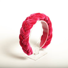 Braided headband Velvet headband Pink womens headband Gift for best friend female Plaited headbands for women