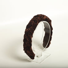 Brown braided headband Velvet headband Plaited headbands for women Padded headband Skinny headband Brown headband brown velvet