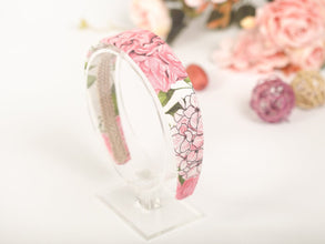 Satin headband Floral headband women Wide headband Pink satin headband Headbands for women boho Flower headband women summer headband