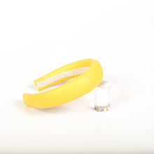 Yellow leather headband Padded headband Christmas headband adult