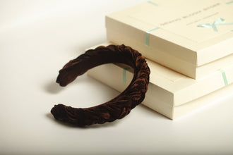 Brown braided headband Velvet headband Plaited headbands for women Padded headband Skinny headband Brown headband brown velvet