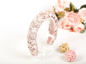 Nude pink braided headband Satin padded headband Ladies hairband Bridesmaid headband summer headband wedding headband