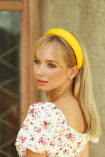 Yellow leather headband Padded headband Christmas headband adult