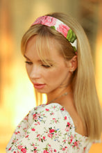 Satin headband Floral headband women Wide headband Pink satin headband Headbands for women boho Flower headband women summer headband