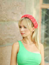 Coral braided headband Orange velvet braided hairband Plaited headband Fashion headband Women alice band