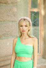 Nude pink braided headband Velvet headband Bridesmaid headband Pink womens headband Padded headband Velvet headband women