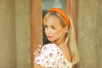 Burnt orange leather padded headband Rust leather padded headband Classic women rust headband 3 cm/2.5 cm/2 cm wide Alice headband