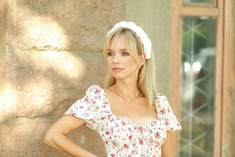 Ivory bridal satin braided headband Cream padded headband Wedding satin hairband  silk headband