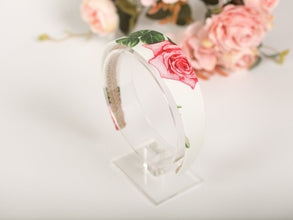 Satin headband Floral headband women Wide headband Rose headband Headbands for women boho Flower headband women summer headband