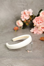 White satin padded headband Bridal satin hair band Bridesmaid headband White alice band