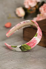 Satin headband Floral headband women Wide headband Pink satin headband Headbands for women boho Flower headband women summer headband