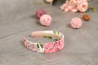 Satin headband Floral headband women Wide headband Pink satin headband Headbands for women boho Flower headband women summer headband