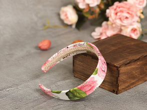Satin headband Floral headband women Wide headband Pink satin headband Headbands for women boho Flower headband women summer headband