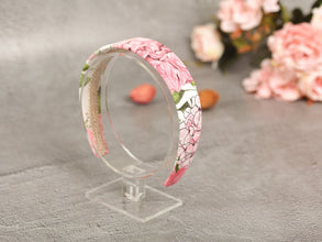 Satin headband Floral headband women Wide headband Pink satin headband Headbands for women boho Flower headband women summer headband