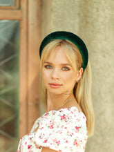 Green headpiece Velvet headband Padded headband Wide headband Hairband women  headband woman  headband adult