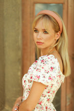 Mocha beige leather headband Padded faux leather headband Women headband