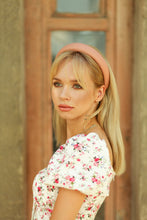 Mocha beige leather headband Padded faux leather headband Women headband