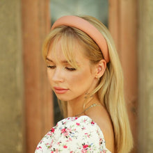 Mocha beige leather headband Padded faux leather headband Women headband