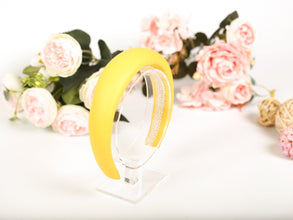Yellow leather headband Padded headband Christmas headband adult