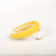 Yellow leather headband Padded headband Christmas headband adult