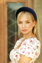 Padded headband Wide headband Velvet headband Navy blue headband Navy blue fascinator