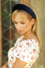 Padded headband Wide headband Velvet headband Navy blue headband Navy blue fascinator