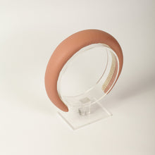 Mocha beige leather headband Padded faux leather headband Women headband