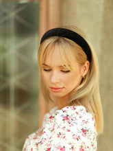 Black velvet headband Padded headband Velvet headband Puffy headband