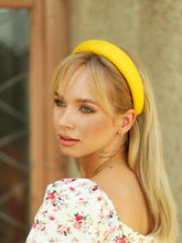 Yellow leather headband Padded headband Christmas headband adult