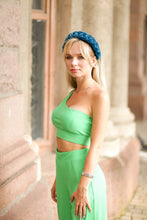 Turquoise velvet braid headband Braided velvet headband Matador headband Turquoise padded headband Women headbands  colorful headband