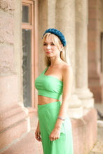 Turquoise velvet braid headband Braided velvet headband Matador headband Turquoise padded headband Women headbands  colorful headband