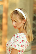 White satin padded headband Bridal satin hair band Bridesmaid headband White alice band