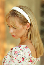 White satin padded headband Bridal satin hair band Bridesmaid headband White alice band