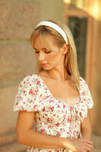 White satin padded headband Bridal satin hair band Bridesmaid headband White alice band