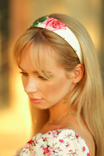 Satin headband Floral headband women Wide headband Rose headband Headbands for women boho Flower headband women summer headband